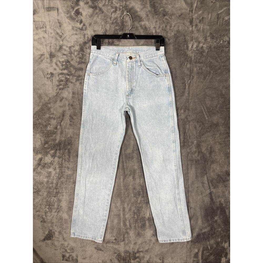 Rustler Mens Straight Leg Jeans Light Wash High Rise Denim Blue 28x30.5